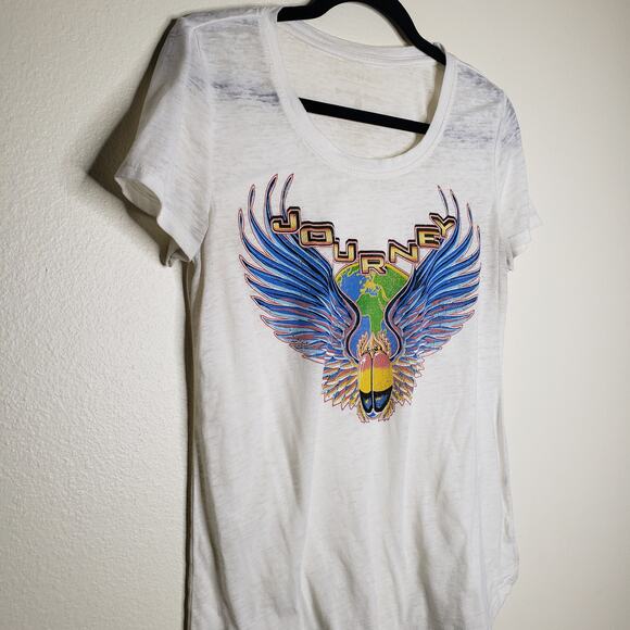 Journey| Scarab White Faded Burnout Tee - Picture 7 of 13